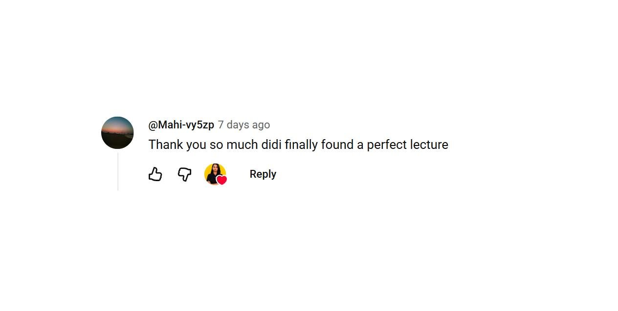 What Students Say YouTube comment from @Mahi-vy5zp on the Class 11 Psychology Sensory and Perceptual Processes one-shot by Savvy Ma'am: Thank you so much didi finally found a perfect lecture