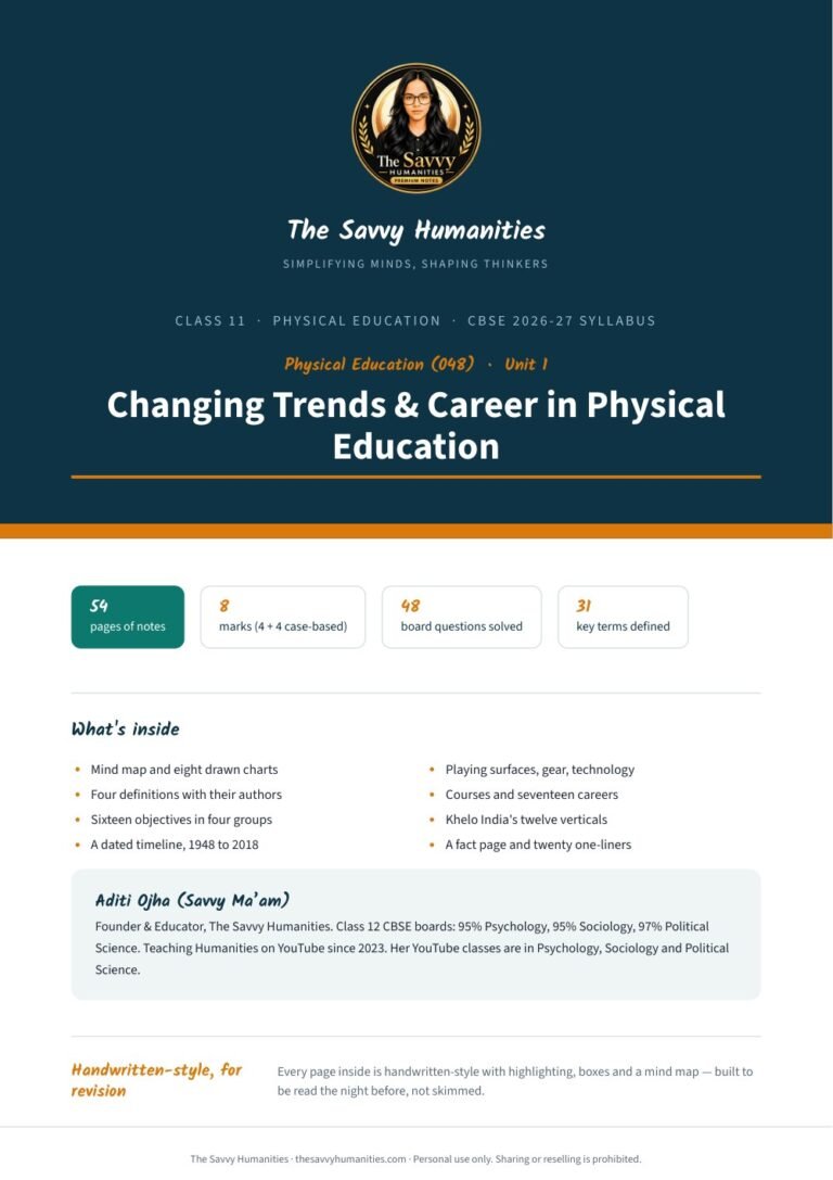 Class 11 Physical Education Chapter 1 notes cover — Changing Trends and Career in Physical Education